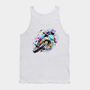 Moto Racing Fast Speed Competition Abstract Tank Top